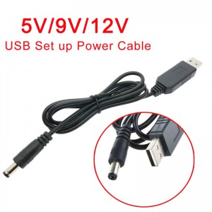 1M/3.3ft 5V/9/12V 升压电源线​​ USB 电源升压线转换器适配器，适用于路由器 USB 灯风扇散热器