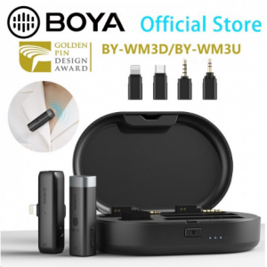 BOYA BY-WM3 专业电容式无线麦克风适用于PC iPhone Lightning 手机Android 流媒体迷你麦克风