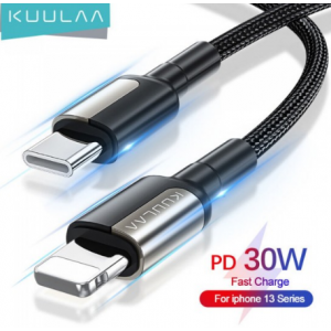 KUULAA 30W PD USB C 电缆，适用于 iPhone 13 Pro Max 快速充电 USB C 电缆，适用于 iPhone 12 mini pro max 数据 USB C 型电缆