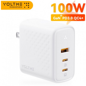 VOLTME GaN III 100W 台式充电器快速充电 4.0 QC 3.0 PD USB-C Type C USB 快速充电适用于 MacBook 三星 iPhone 笔记本电脑
