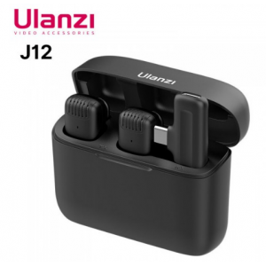 Ulanzi J12 无线领夹式麦克风系统音频视频录音麦克风适用于 iPhone Android 手机笔记本电脑直播