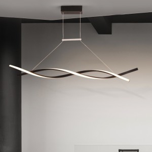 智能家居 Alexa 哑光黑色或灰色现代 Led 吊灯，适用于客厅餐厅厨房房间吊灯 Żyrandol Fixture
