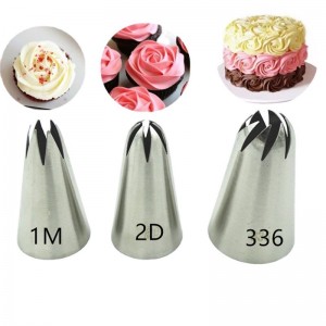 3 件/套玫瑰糕点喷嘴蛋糕装饰工具花结冰管道喷嘴奶油蛋糕提示烘焙配件 #1M 2D 336